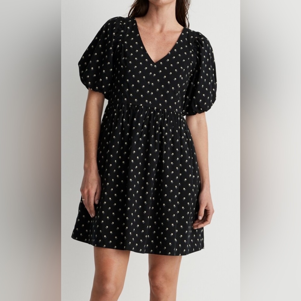Madewell V-neck puff sleeve mini dress